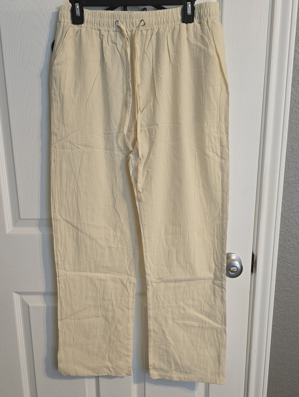 Women's Cream Drawstring Lounge Pants